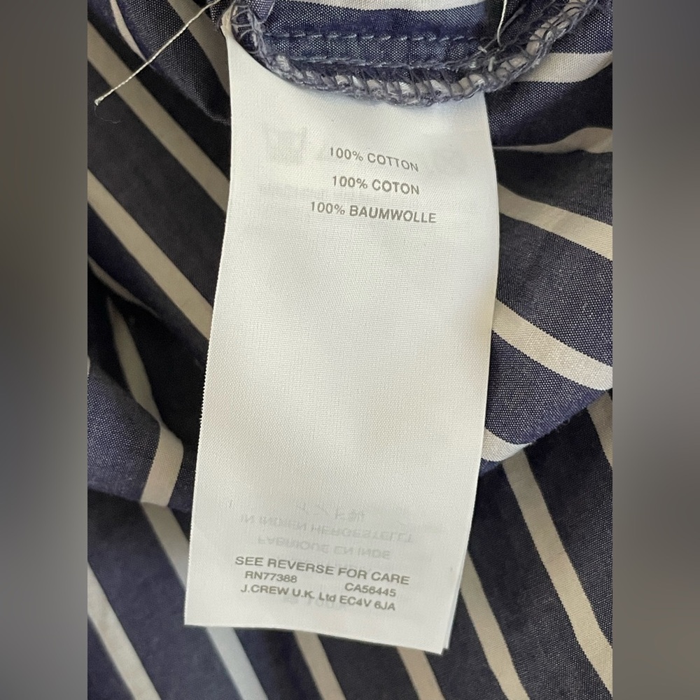 J Crew Women’s Size 6 Blue and White Striped Off The Shoulder Long Sleeve Top - Picture 14 of 16